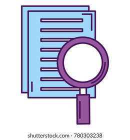 notebook with magnifying glass