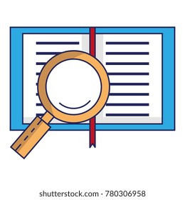 notebook with magnifying glass