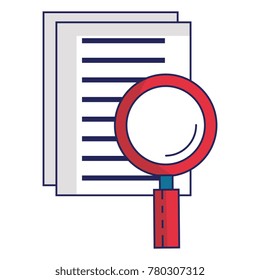 notebook with magnifying glass