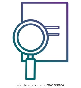notebook with magnifying glass