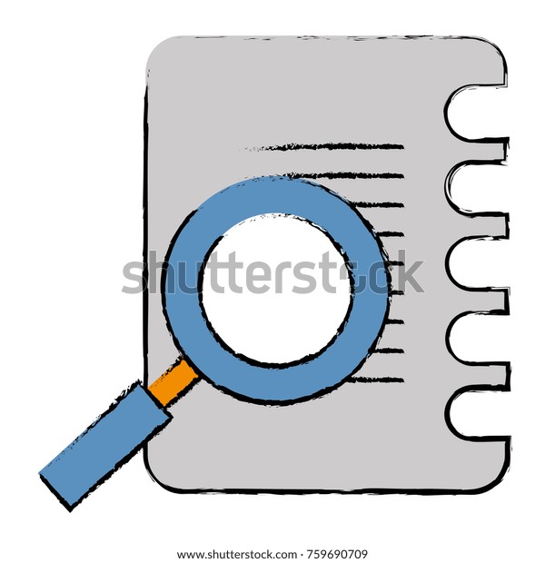 Notebook Magnifying Glass Stock Vector (Royalty Free) 759690709 ...