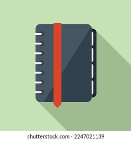 Notebook mark icon flat vector. Bookmark favorite. Template rate