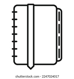 Notebook mark icon outline vector. Bookmark favorite. Template rate