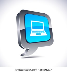 Notebook metallic 3d vibrant balloon icon.