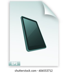 Notebook in Mobile Phone, vector illustration
