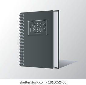 notebook mockup color black icon vector illustration design
