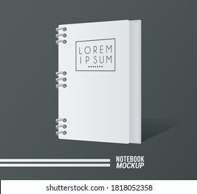 notebook mockup color white icon vector illustration design