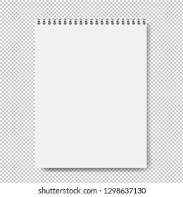 Notebook Mockup Isolated Transparent Background With Gradient Mesh, Vector Illustration