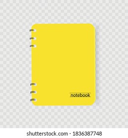 Notebook mockup. Note with spiral. Notebook realistic style. Notepad empty paper. Vector illustration