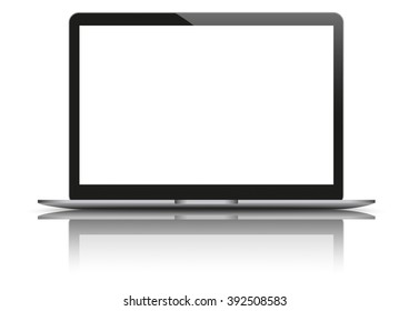Notebook mockup on the white background. Eps 10 vector file. 