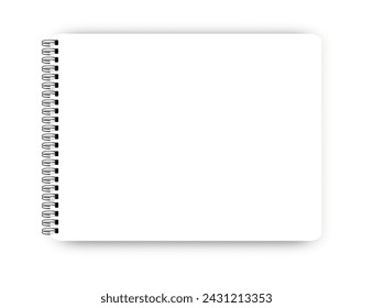 Notebook mockup text or corporate identity details. Blank mock up with shadow. Vector