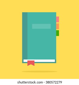 Notebook. Modern flat style. Vector icon