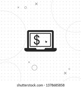 Notebook money, vector best flat icon on texture background , EPS 10