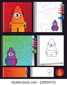 Notebook with monsters