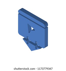 Notebook and mouse cursor isometric left top view 3D icon