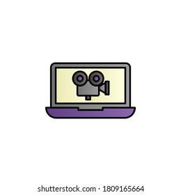 Notebook movie color gradient vector icon