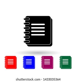 notebook multi color icon. Elements of education set. Simple icon for websites, web design, mobile app, info graphics