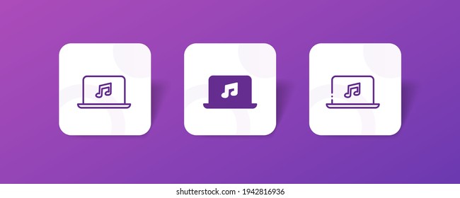 teclado reproductor de música píxel conjunto de iconos perfecto en línea, sólido, glifo, estilo de gradiente 3d