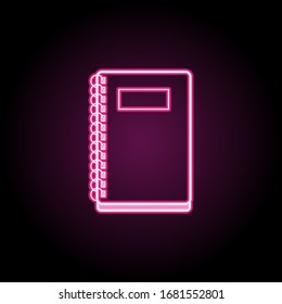 Notebook neon icon. Simple thin line, outline vector of education icons for ui and ux, website or mobile application