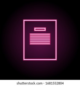 Notebook neon icon. Simple thin line, outline vector of education icons for ui and ux, website or mobile application