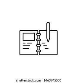 Notebook news journalist vector icon illustration isolated vector sign symbol - NEWS icon vector black - Vector