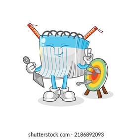 the notebook ninja cartoon. character vector