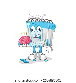 the notebook no brain vector. cartoon character