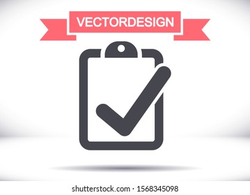 notebook. note sheet. medical form to fill out with a check mark. Form. sheet. confirmed. flat design. the work is done for your use for your purposes and purposes. eps 10 icons vector