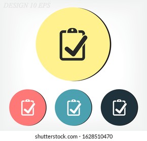 notebook. note sheet. medical form to fill out with a check mark. Form. sheet. confirmed. flat design. the work is done for your use for your purposes and purposes. eps 10 icons vector