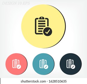 notebook. note sheet. medical form to fill out with a check mark. Form. sheet. confirmed. flat design. the work is done for your use for your purposes and purposes. eps 10 icons vector