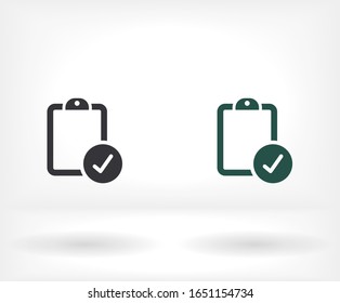 notebook. note sheet. medical form to fill out with a check mark. Form. sheet. confirmed. flat design. the work is done for your use for your purposes and purposes. eps 10 icons vector