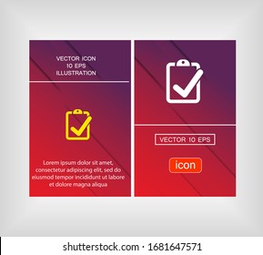 notebook. note sheet. medical form to fill out with a check mark. Form. sheet. confirmed. flat design. the work is done for your use for your purposes and purposes. eps 10 icons vector