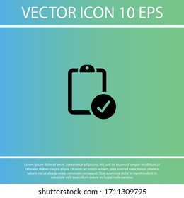 notebook. note sheet. medical form to fill out with a check mark. Form. sheet. confirmed. flat design. the work is done for your use for your purposes and purposes. eps 10 icons vector