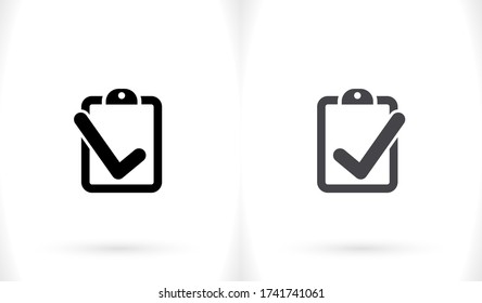 notebook. note sheet. medical form to fill out with a check mark. Form. sheet. confirmed. flat design. the work is done for your use for your purposes and purposes. eps 10 icons vector