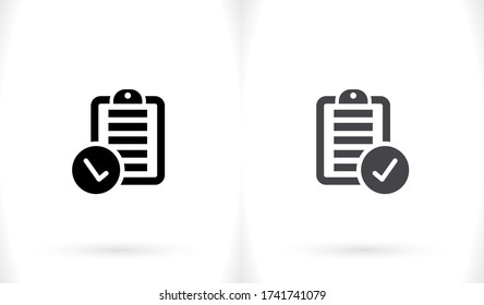 Notizbuch. Notenblatt. ein medizinisches Formular ausfüllen, um ein Kontrollzeichen auszufüllen. Formular. Blatt. bestätigt. flaches Design. Die Arbeit wird für Ihre Zwecke und Zwecke gemacht. eps 10 Icons vektor