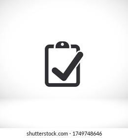 notebook. note sheet. medical form to fill out with a check mark. Form. sheet. confirmed. flat design. the work is done for your use for your purposes and purposes. eps 10 icons vector