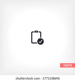 notebook. note sheet. medical form to fill out with a check mark. Form. sheet. confirmed. flat design. the work is done for your use for your purposes and purposes. eps 10 icons vector