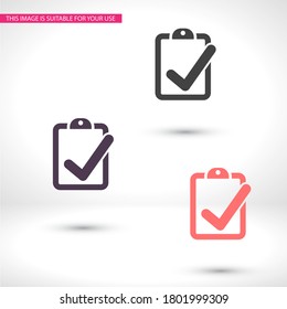 notebook. note sheet. medical form to fill out with a check mark. Form. sheet. confirmed. flat design. the work is done for your use for your purposes and purposes. eps 10 icons vector