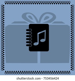 Notebook with note, vector icon