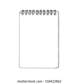 Notebook, notepad. Doodle, sketch style. Hand drawn vector illustration.