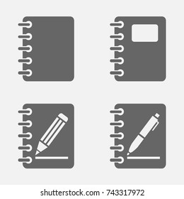 Notebook notepad icon isolated