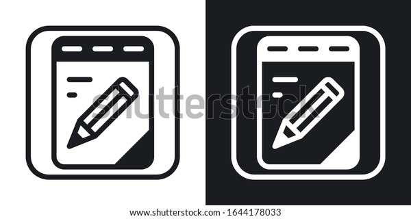 Notebook Notepad Notes App Icon Smartphone Stock Vector Royalty Free