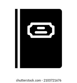 notebook for notes glyph icon vector. notebook for notes sign. isolated contour symbol black illustration