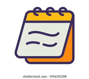 notebook notes notepad single isolated icon with filled outline line style