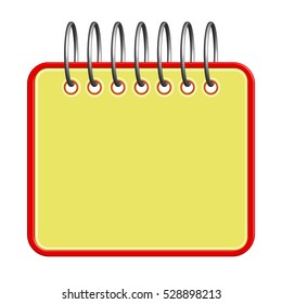 notebook for notes with a spiral layout, blank yellow pad, a block for notes
