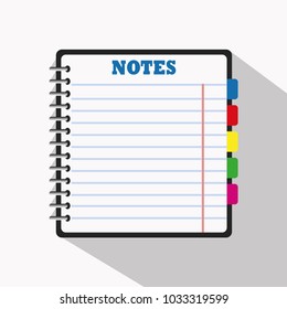 notebook for notes. vector in flat style