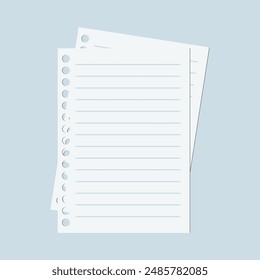 Notebook. Office notebook, blank pages for notes. Vector illustration.