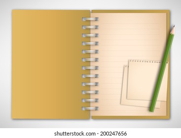 Notebook with old paper