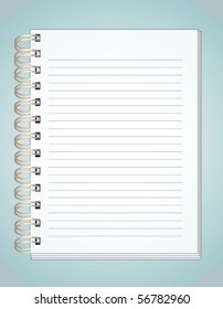 Notebook on blue background