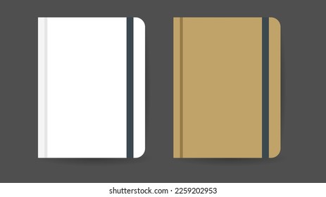 Notebook on gray background ,  Flat Modern design , Illustration Vector  EPS 10